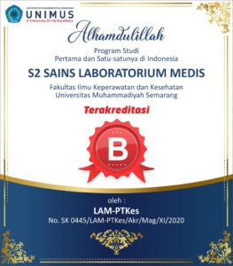 Read more about the article Akreditasi Perdana, Prodi S2 SAINS LABORATORIUM MEDIS UNIMUS Raih Akreditasi “B”